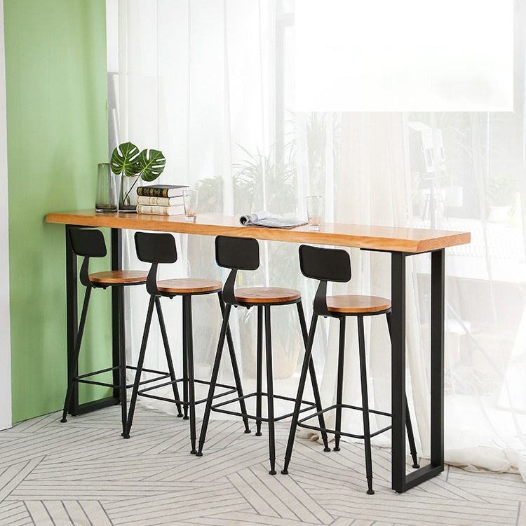 Rectangle Bar Dining Table Contemporary Bar Table with Black Sled Base