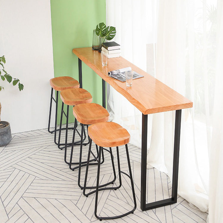 Rectangle Bar Dining Table Contemporary Bar Table with Black Sled Base