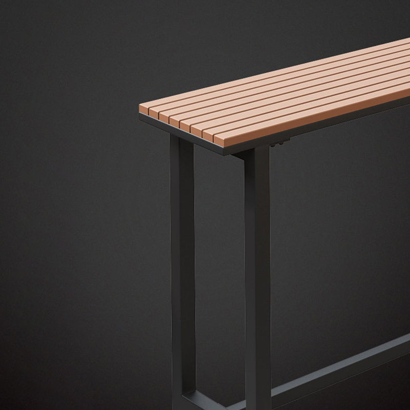 Brown Rectangle Bar Table Contemporary Bar Table with Trestle Base