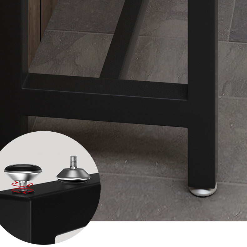 Brown Rectangle Bar Table Contemporary Bar Table with Trestle Base