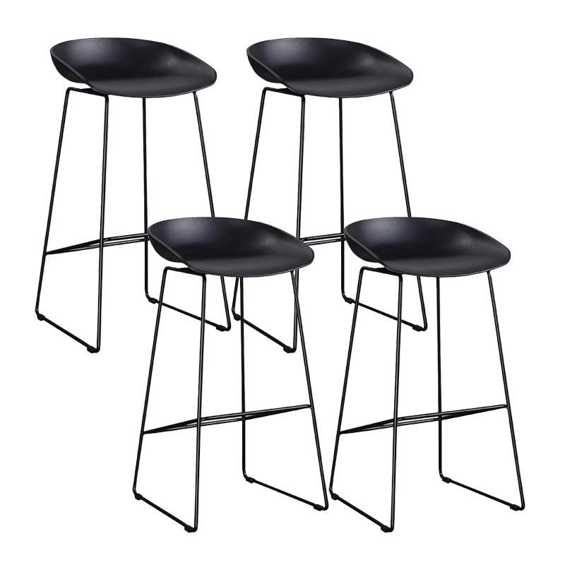 Modern Bar and Counter Stool Low Back Bar and Counter Stool with Sled Base