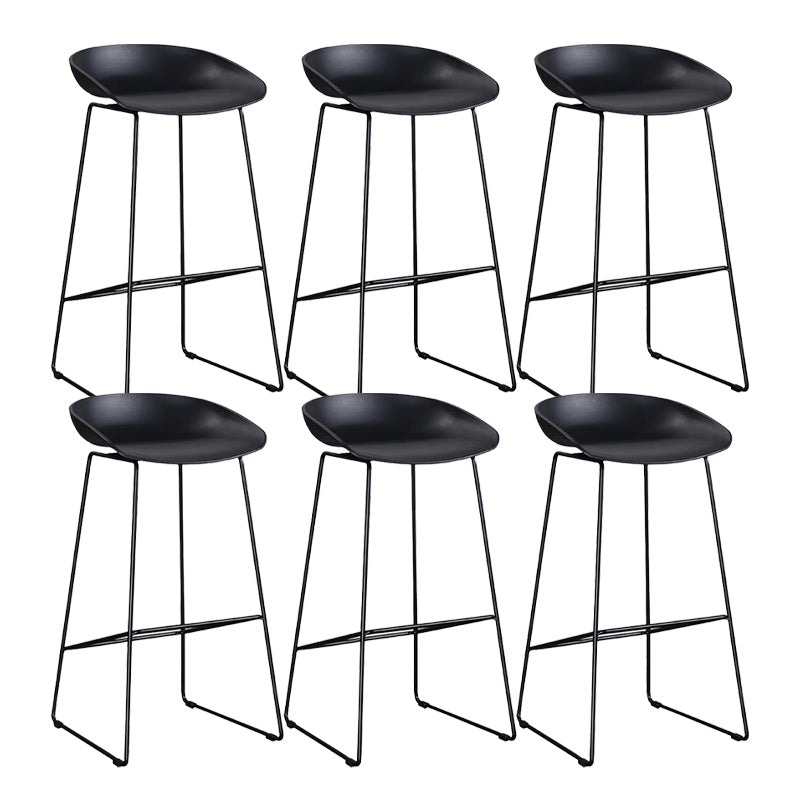 Modern Bar and Counter Stool Low Back Bar and Counter Stool with Sled Base