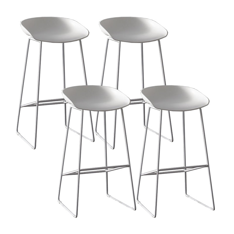 Modern Bar and Counter Stool Low Back Bar and Counter Stool with Sled Base