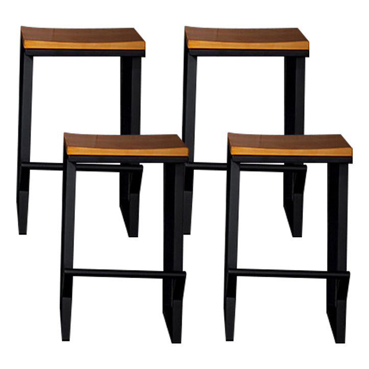 Industrial Square Counter & Bar Stool Metal Natural Counter Height Stool for Cafe