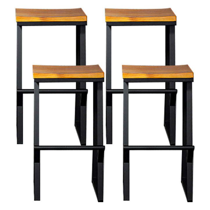 Industrial Square Counter & Bar Stool Metal Natural Counter Height Stool for Cafe