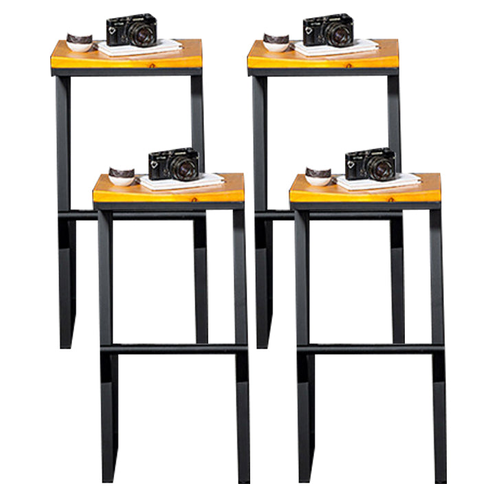 Industrial Square Counter & Bar Stool Metal Natural Counter Height Stool for Cafe