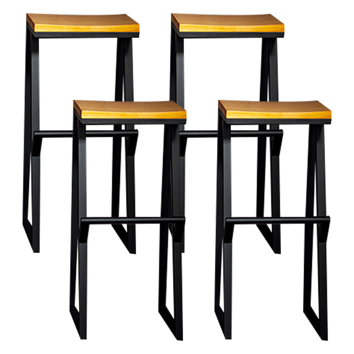 Industrial Square Counter & Bar Stool Metal Natural Counter Height Stool for Cafe