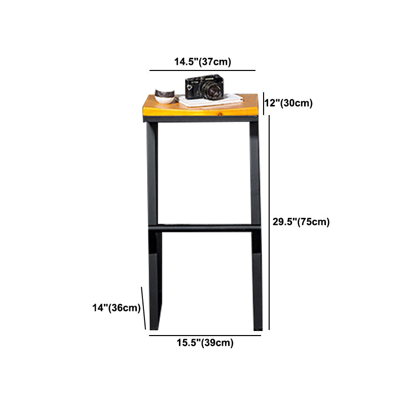 Industrial Square Counter & Bar Stool Metal Natural Counter Height Stool for Cafe