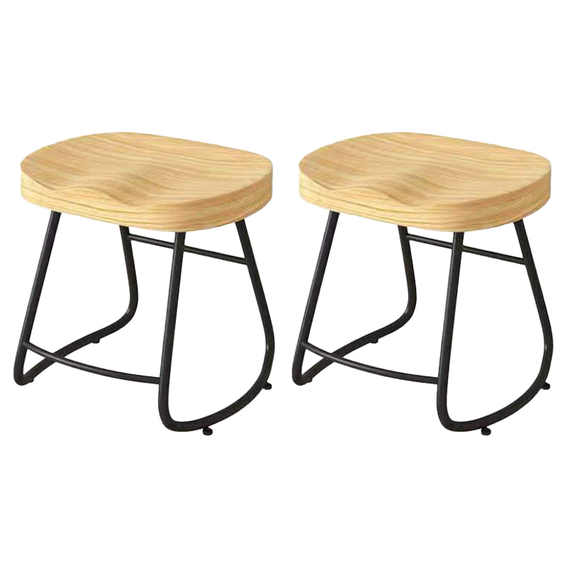 Modern Saddle Seat Bar Stool Wood and Metal Indoor Counter-height Stool