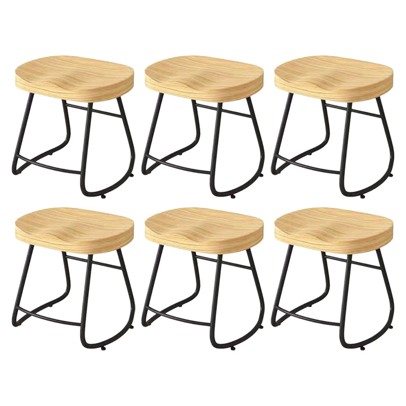 Modern Saddle Seat Bar Stool Wood and Metal Indoor Counter-height Stool