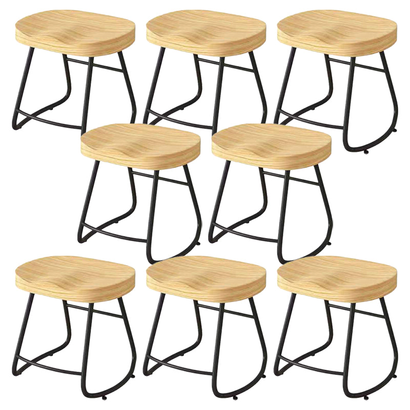 Modern Saddle Seat Bar Stool Wood and Metal Indoor Counter-height Stool