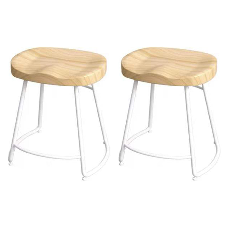 Modern Saddle Seat Bar Stool Wood and Metal Indoor Counter-height Stool
