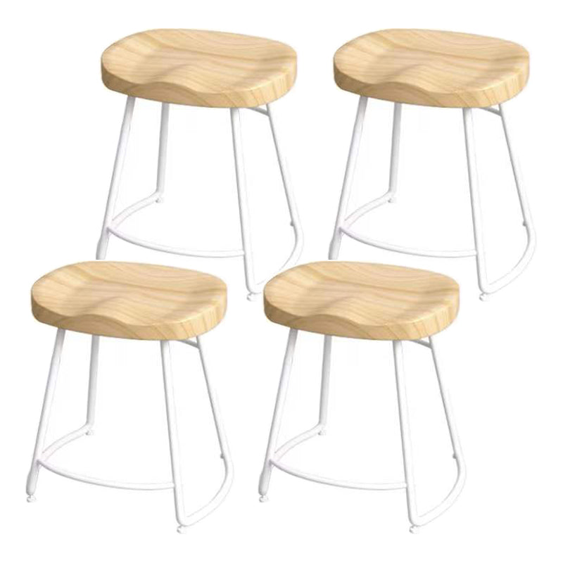Modern Saddle Seat Bar Stool Wood and Metal Indoor Counter-height Stool