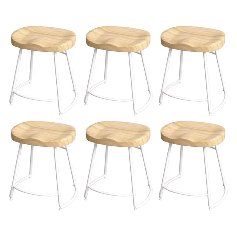 Modern Saddle Seat Bar Stool Wood and Metal Indoor Counter-height Stool