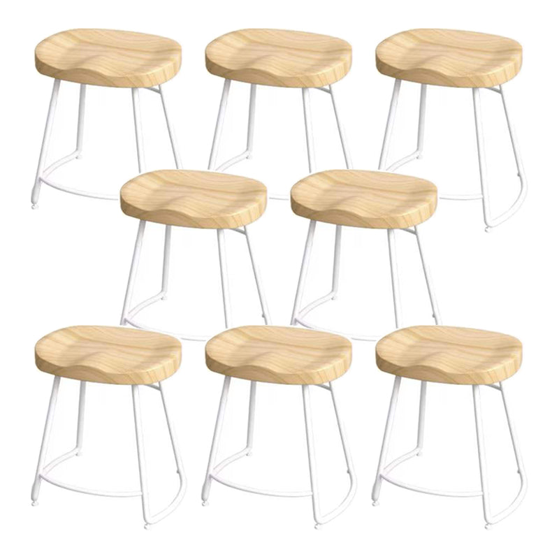 Modern Saddle Seat Bar Stool Wood and Metal Indoor Counter-height Stool