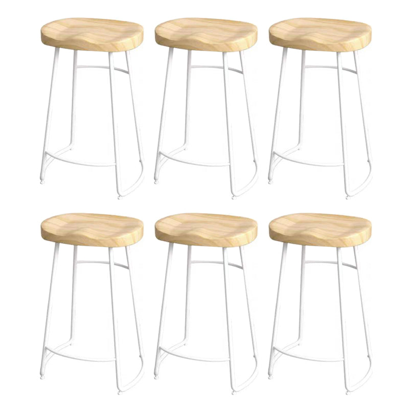 Modern Saddle Seat Bar Stool Wood and Metal Indoor Counter-height Stool