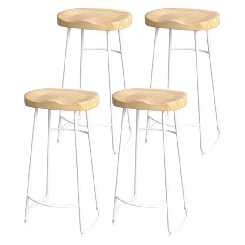 Modern Saddle Seat Bar Stool Wood and Metal Indoor Counter-height Stool