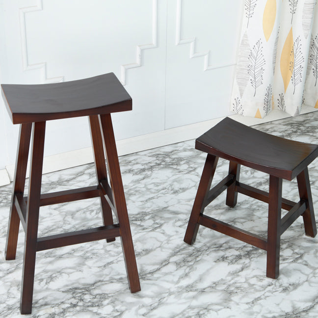 Contoured Seat Footrest Counter-height Stool Modern Solid Wood Counter and Bar Stool