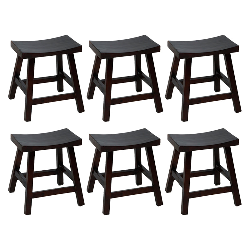 Contoured Seat Footrest Counter-height Stool Modern Solid Wood Counter and Bar Stool