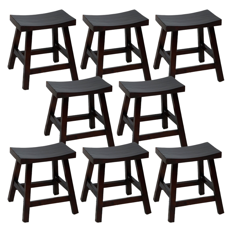 Contoured Seat Footrest Counter-height Stool Modern Solid Wood Counter and Bar Stool