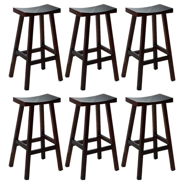 Contoured Seat Footrest Counter-height Stool Modern Solid Wood Counter and Bar Stool