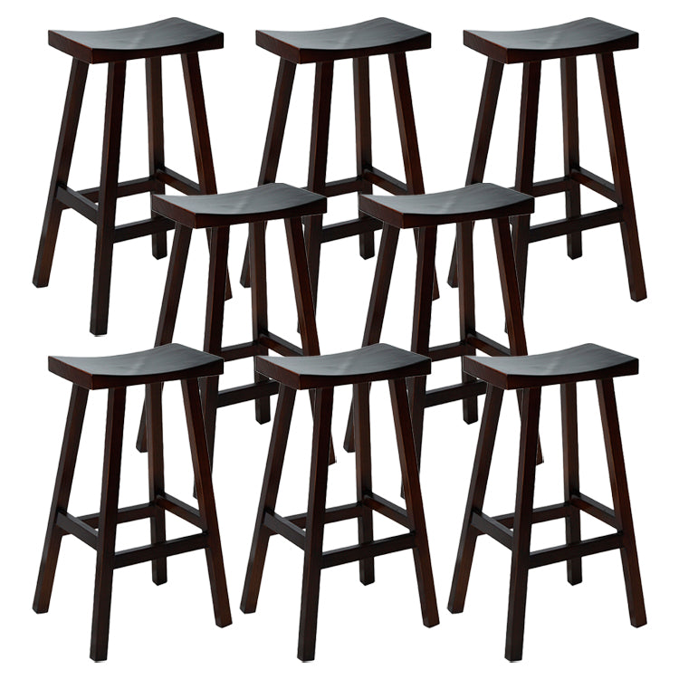 Contoured Seat Footrest Counter-height Stool Modern Solid Wood Counter and Bar Stool