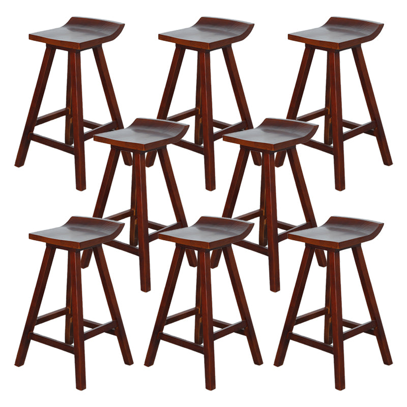 Restaurant Modern Simple Barstool Wood 4 Legs Bar Stool with Pedal