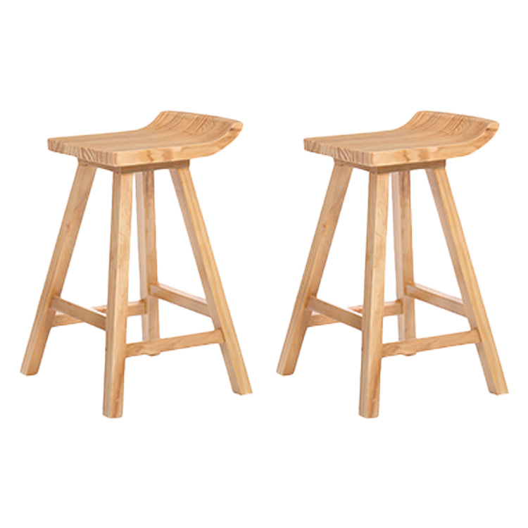 Restaurant Modern Simple Barstool Wood 4 Legs Bar Stool with Pedal