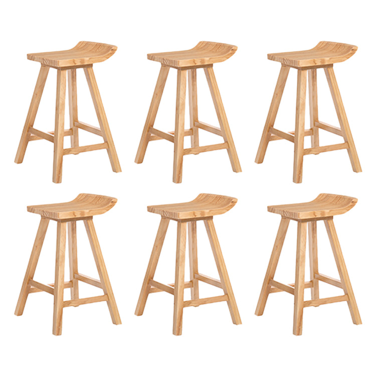 Restaurant Modern Simple Barstool Wood 4 Legs Bar Stool with Pedal
