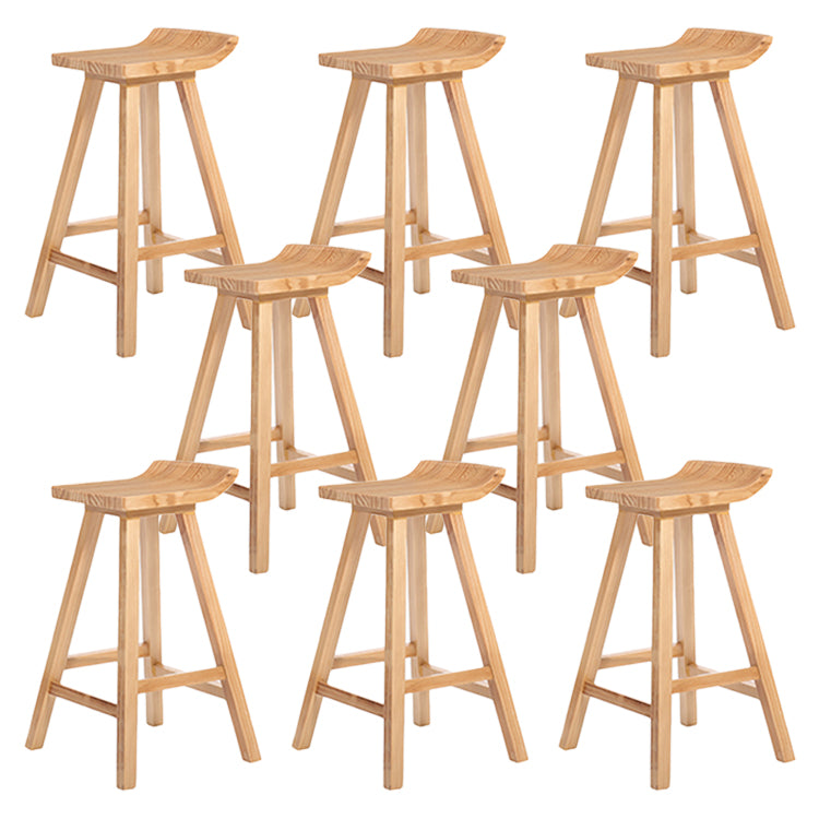 Restaurant Modern Simple Barstool Wood 4 Legs Bar Stool with Pedal