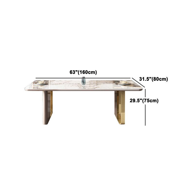 Luxury Sintered Stone Top Dining Set Rectangle 1/4/5/6/7 Pieces Dining Room Table Set