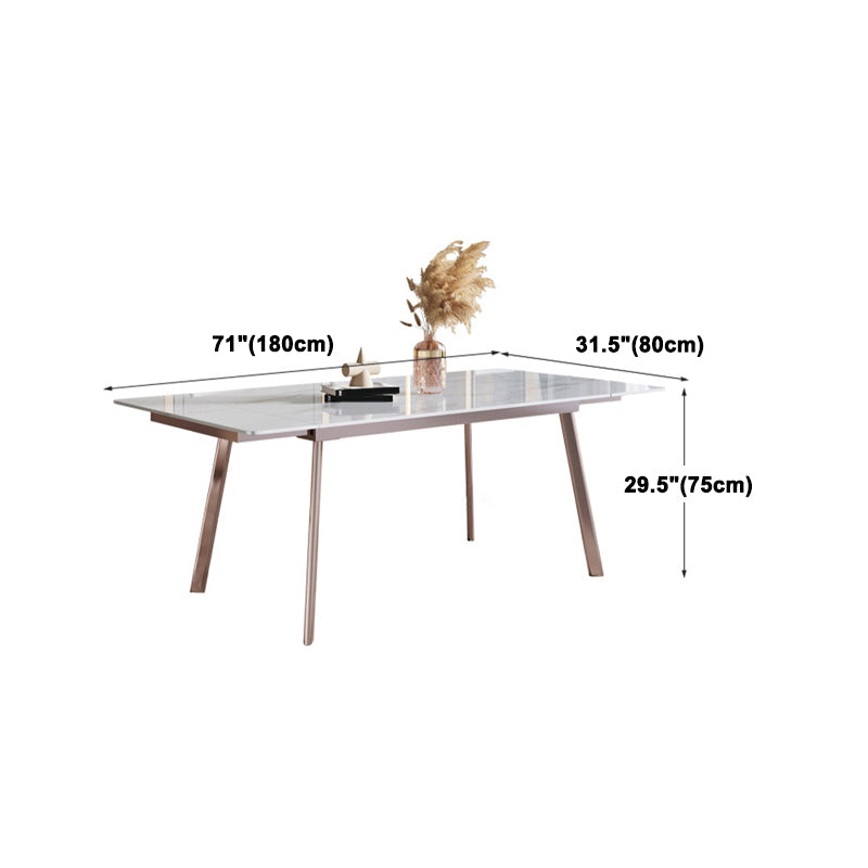 Nordic Sintered Stone Top Dining Set Rectangle 1/4/5/7 Pieces Extendable Table Set