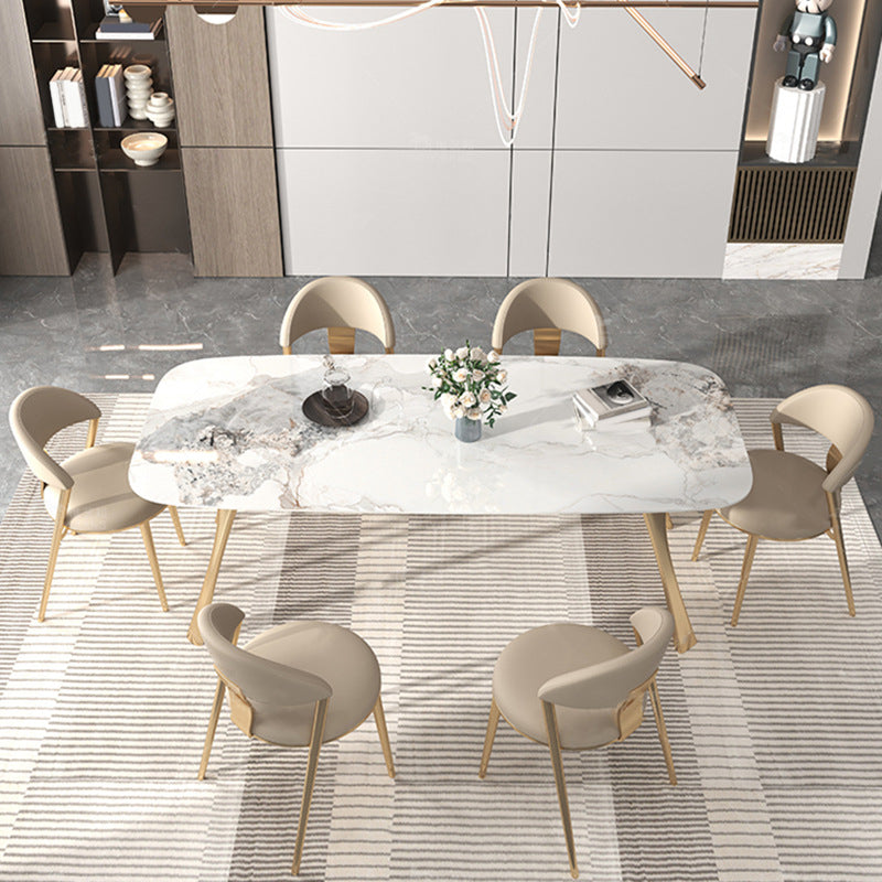 Nordic Glam Sintered Stone Round Table Set 1/4/5/7 Pieces Dining Set