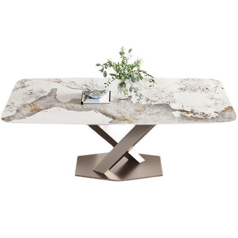 Nordic Glam Style Sintered Stone Round Table Set 1/4/5/7 Pieces Dining Set