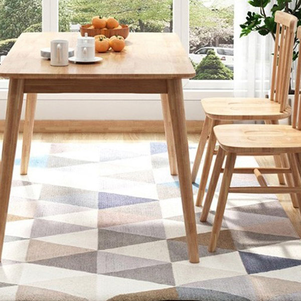 Rectangle 4 Legs Modern Table Light Wood Color Fixed Table of Oakwood Solid Wood