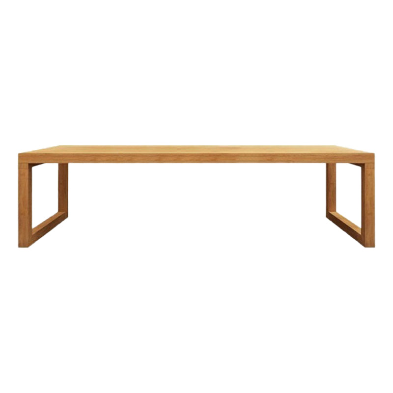 Modern Solid Wood Dining Site Table Rectangle Sled Base Dining Table in Natural