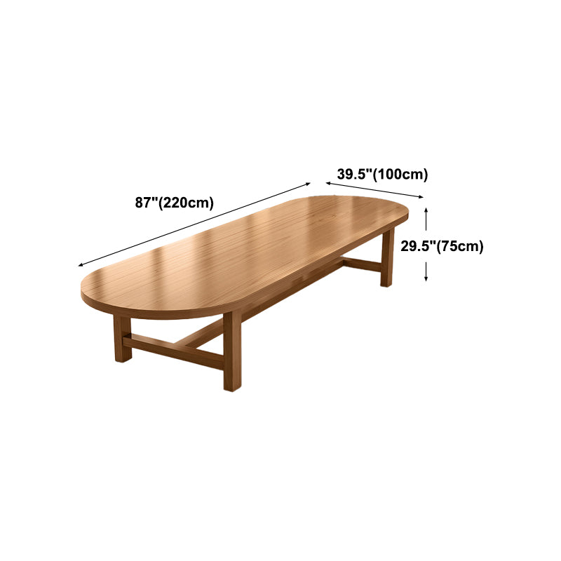 Modern Oval Trestle Dining Table Solid Wood Natural Home Kitchen Dinner Furniture