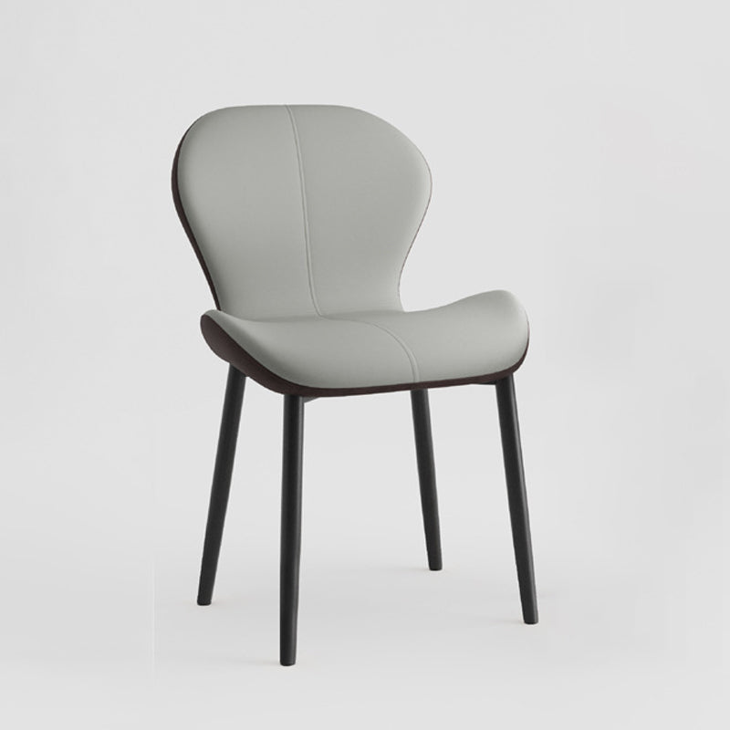 Indoor Modern Upholstered Dining Chair Matte Finish Solid Back Side Chair