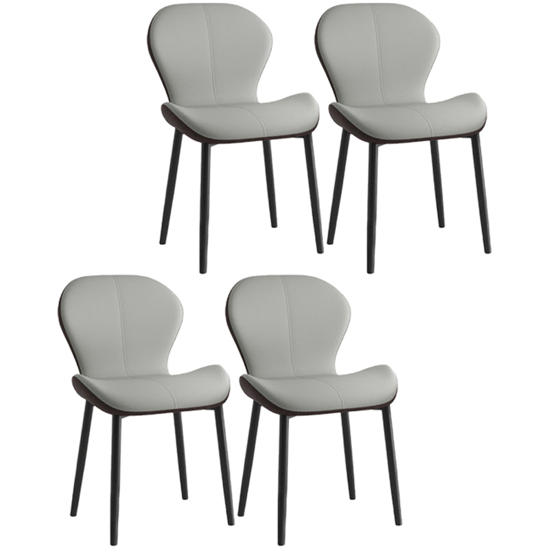 Indoor Modern Upholstered Dining Chair Matte Finish Solid Back Side Chair