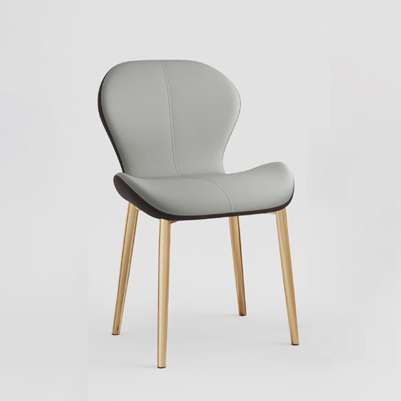 Indoor Modern Upholstered Dining Chair Matte Finish Solid Back Side Chair