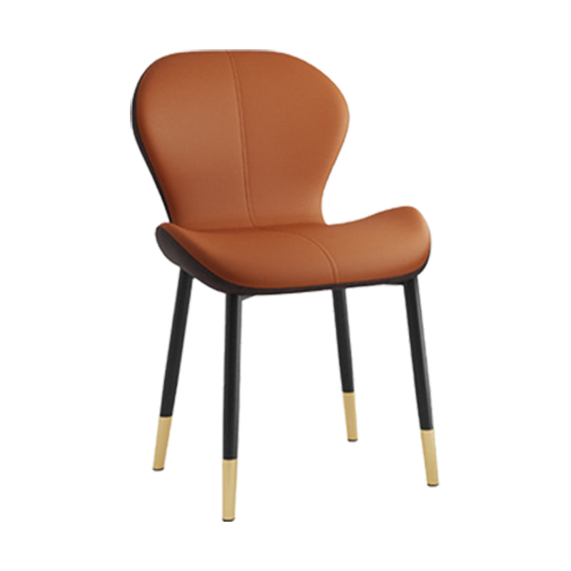 Indoor Modern Upholstered Dining Chair Matte Finish Solid Back Side Chair