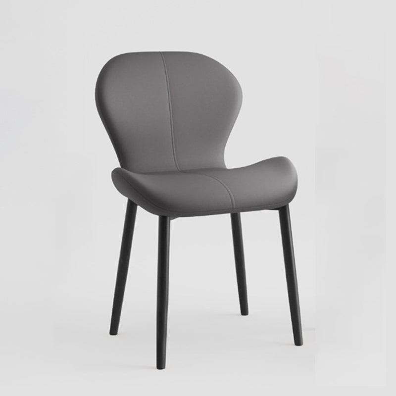 Indoor Modern Upholstered Dining Chair Matte Finish Solid Back Side Chair