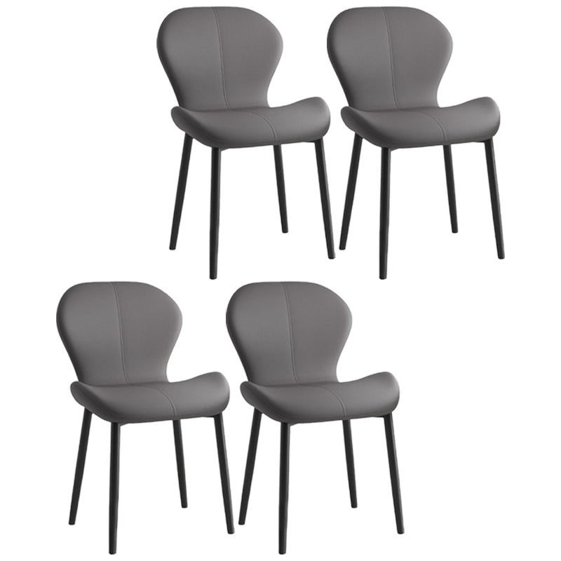 Indoor Modern Upholstered Dining Chair Matte Finish Solid Back Side Chair