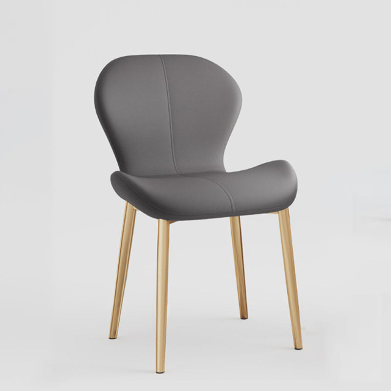 Indoor Modern Upholstered Dining Chair Matte Finish Solid Back Side Chair
