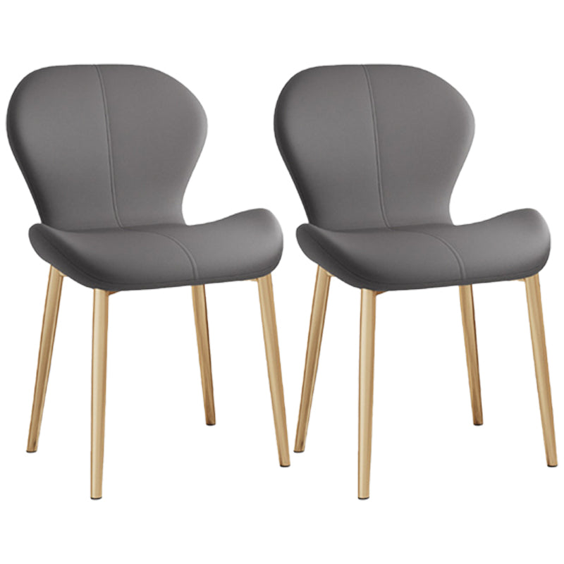 Indoor Modern Upholstered Dining Chair Matte Finish Solid Back Side Chair