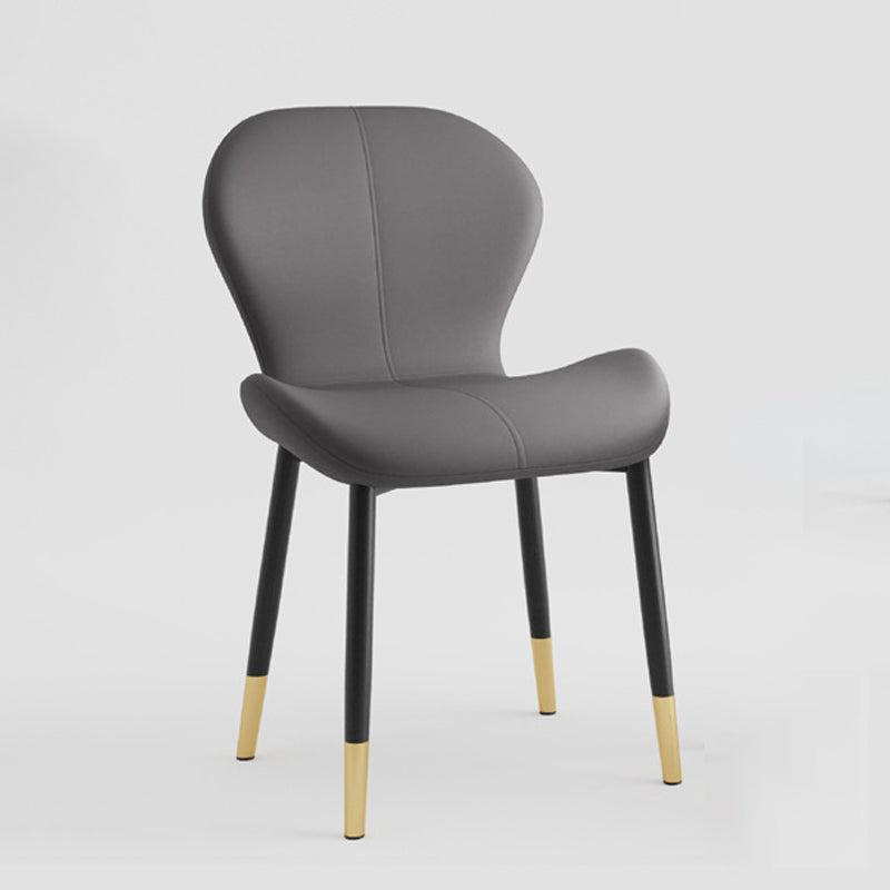 Indoor Modern Upholstered Dining Chair Matte Finish Solid Back Side Chair