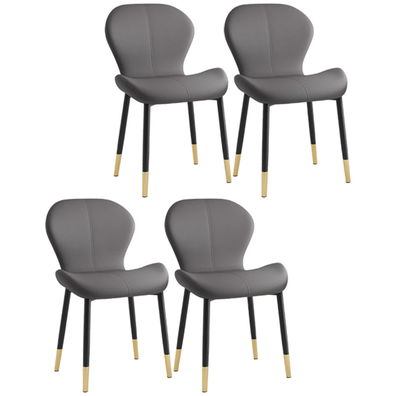 Indoor Modern Upholstered Dining Chair Matte Finish Solid Back Side Chair