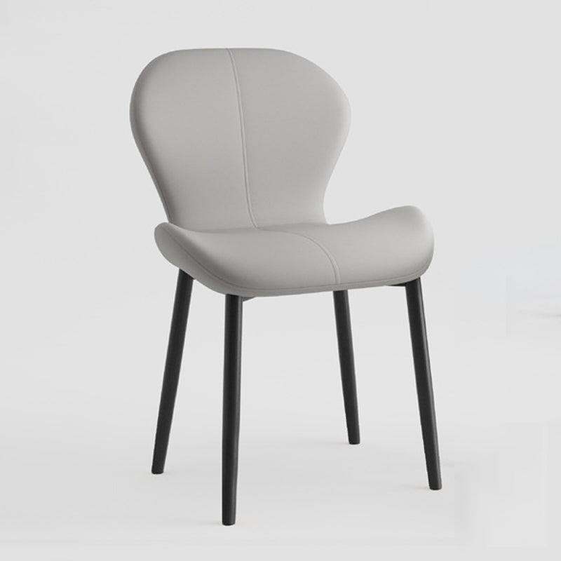Indoor Modern Upholstered Dining Chair Matte Finish Solid Back Side Chair