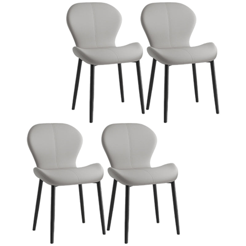 Indoor Modern Upholstered Dining Chair Matte Finish Solid Back Side Chair