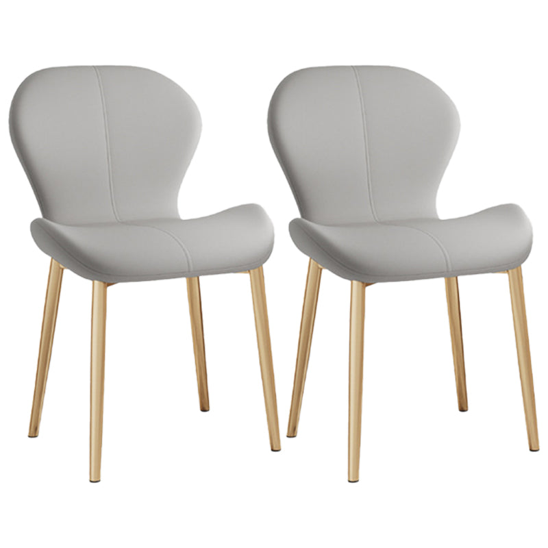 Indoor Modern Upholstered Dining Chair Matte Finish Solid Back Side Chair